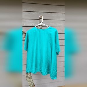 100%silk Teal Women's Top